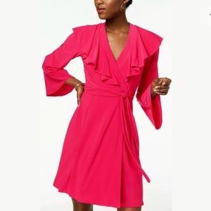 NWT TAYLOR Ruffled Size 12 V-Neck Wrap Dress(Actual Picture listed)